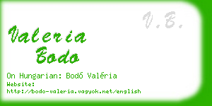 valeria bodo business card